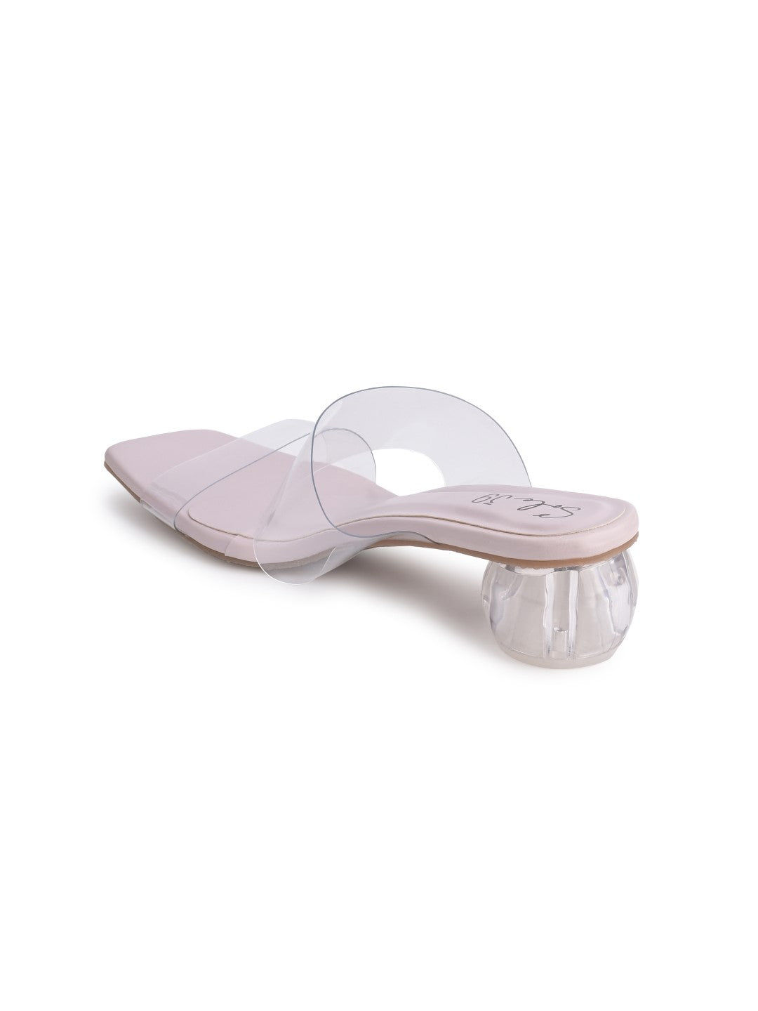 Sole-39 Lilac two strap transparent heels - Stylish Comfort day to night wear - Mercury