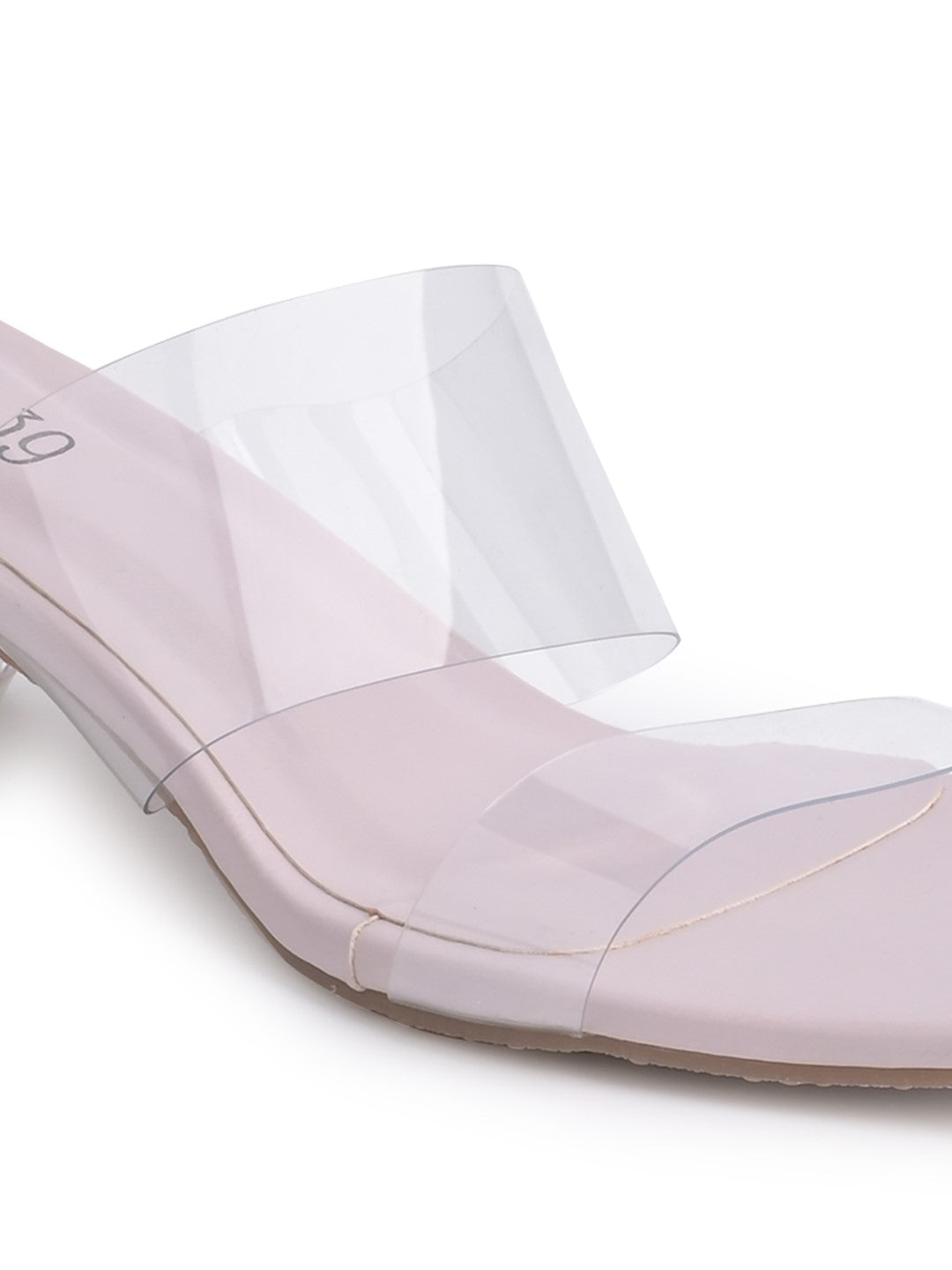 Sole-39 Lilac two strap transparent heels - Stylish Comfort day to night wear - Mercury