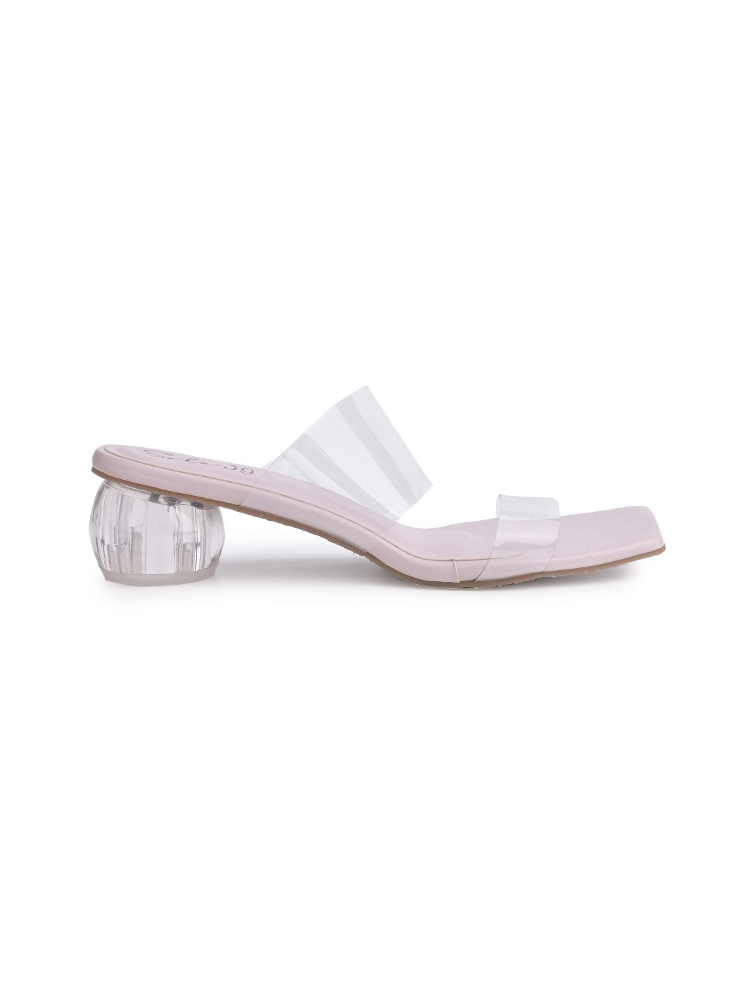 Sole-39 Lilac two strap transparent heels - Stylish Comfort day to night wear - Mercury