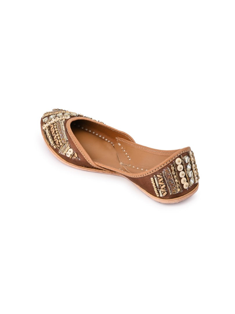 Hand embroidered Bronze jutti